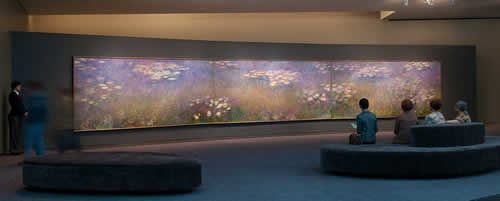 Monet’s Water Lilies three panels photo from The Nelson-Atkins Museum of Art
